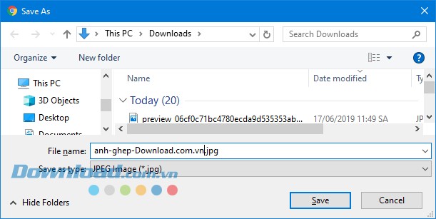 Đặt tên file cho ảnh trước khi lưu
