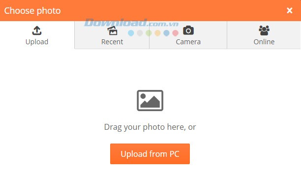 Các tùy chọn up ảnh