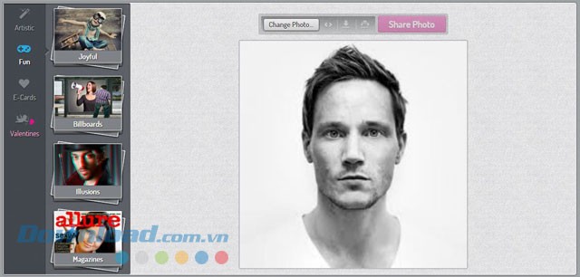 Giao diện ứng dụng PhotoMania