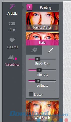 Chỉnh sửa các thông số cho hiệu ứng