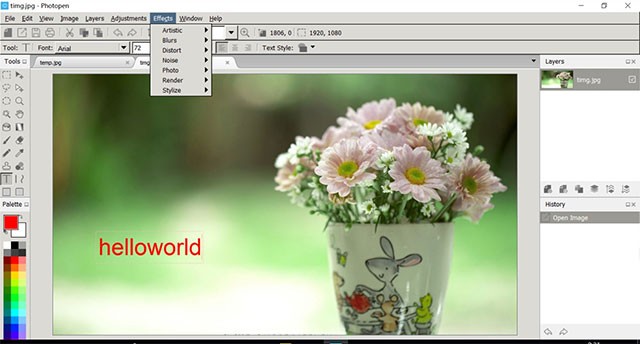 Giao diện phần mềm Photo Pen khá giống với Photoshop
