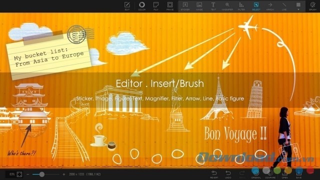 Chèn nhãn dán, ảnh và nhiều thứ khác bằng ứng dụng chỉnh sửa ảnh PhotoScape X cho máy tính