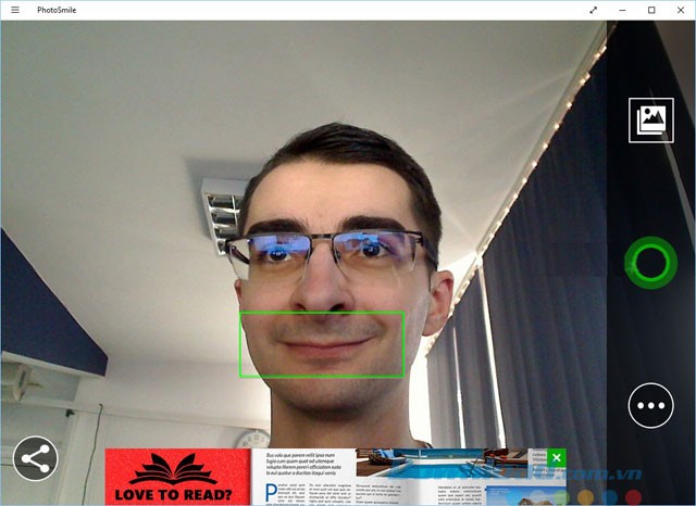 Giao diện ứng dụng PhotoSmile