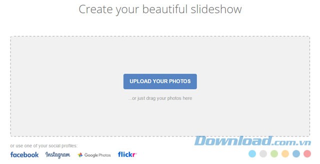 Tải ảnh lên PhotoSnack từ nhiều nguồn