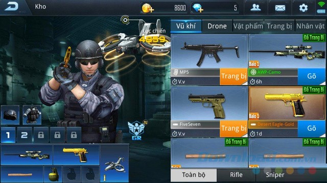 Kho vũ khí đa dạng trong Phục Kích