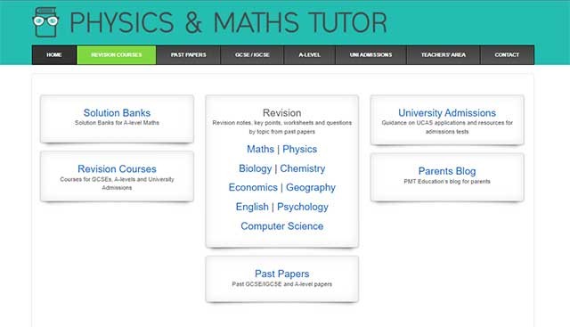 Physics & Maths Tutor là trang web giúp ôn thi GCSE, AS và A-level