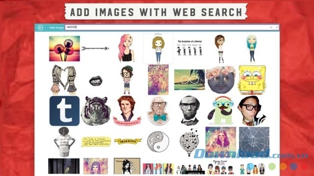Tìm kiếm ảnh phù hợp trên mạng bằng ứng dụng chỉnh sửa ảnh miễn phí Pic Collage cho máy tính và Windows Phone