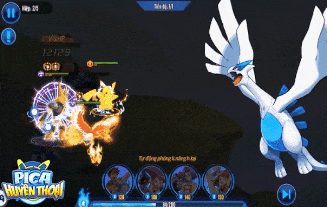 Một pha chiến đấu trong Poke Huyền Thoại