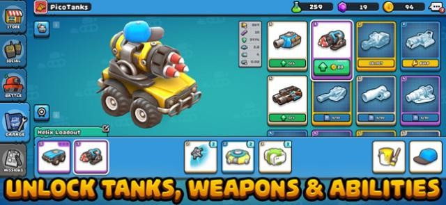 Mở khóa xe tăng, vũ khí và các khả năng mới