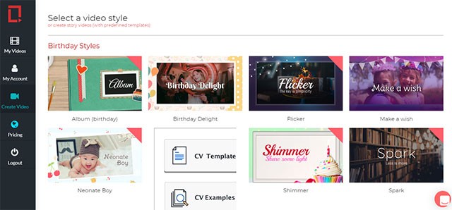 Chọn style, thêm media và sẵn sàng thiết kế video sinh nhật tuyệt đẹp