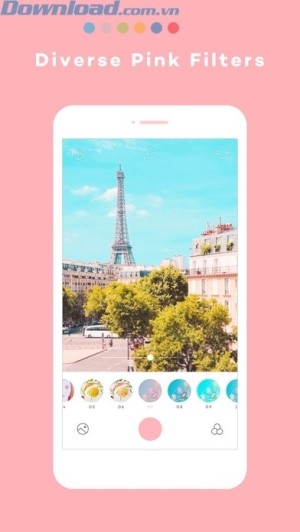 Bộ lọc màu hồng ngọt ngào