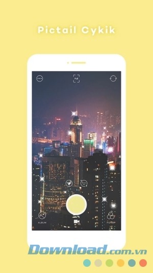 Ứng dụng chụp ảnh đẹp Pictail - Cykik cho Android