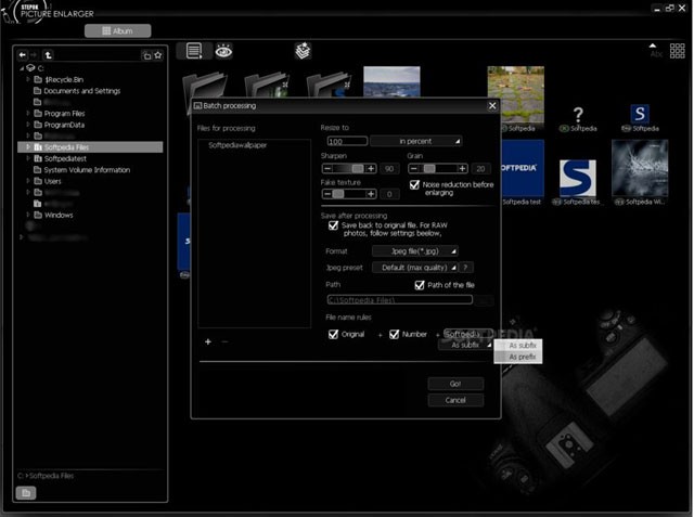 Giao diện phần mềm Picture Enlarger