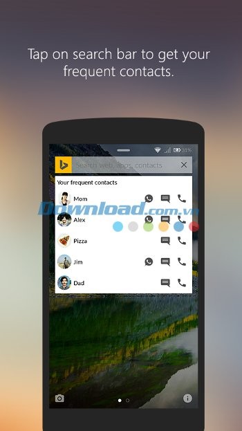 Sử dụng trợ lý ảo Cortana để tìm kiếm với Picturesque Lock Screen cho Android