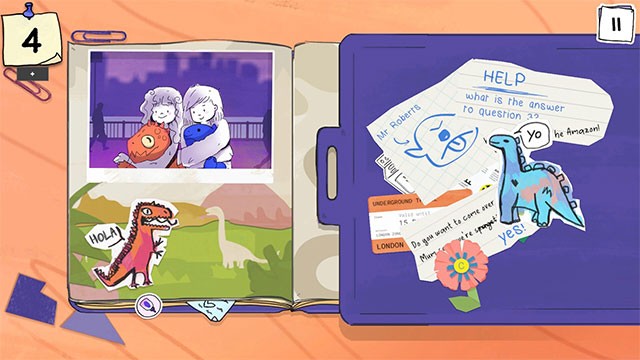 Giải đố trong Pieced Together game bằng cách sắp xếp và phân loại các bức ảnh, mẩu giấy note