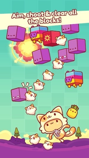 Ngắm mục tiêu, bắn và phá hủy hết các khối màu sắc trong game Piffle