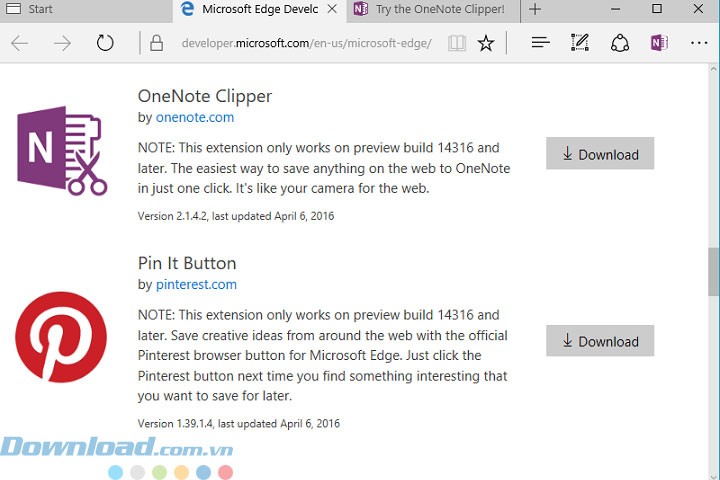 Tiện ích trên trình duyệt Edge