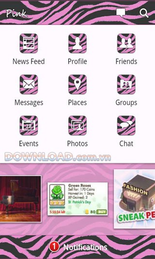 Pink (Zebra) for Facebook