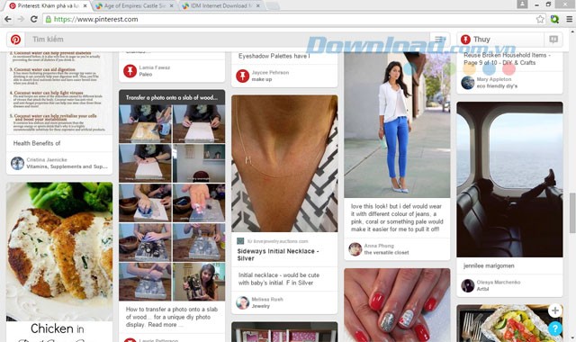 Một số nội dung được chia sẻ trên Pinterest