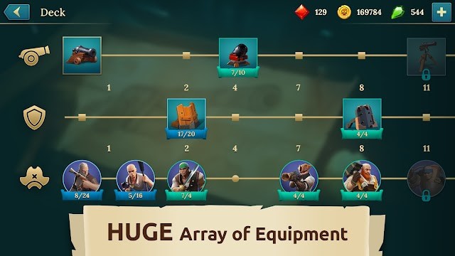 Pirate Ships có các mảng trang bị lớn để người chơi lựa chọn