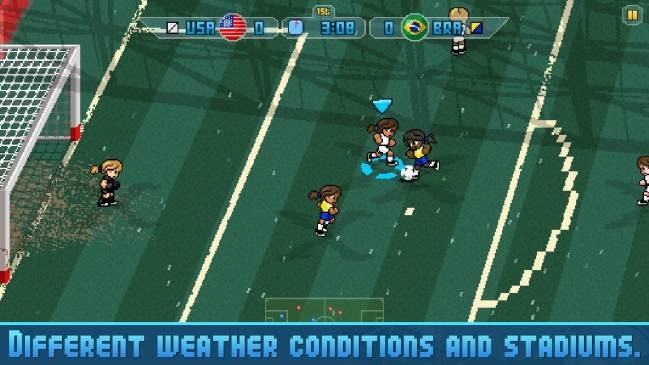 Pixel Cup Soccer 16 cho iOS game có nhiều yếu tố thời thiết sinh động