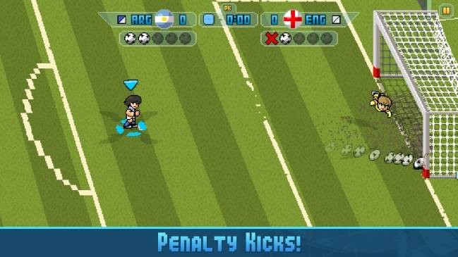 Đá phạt trong Pixel Cup Soccer 16 cho iOS