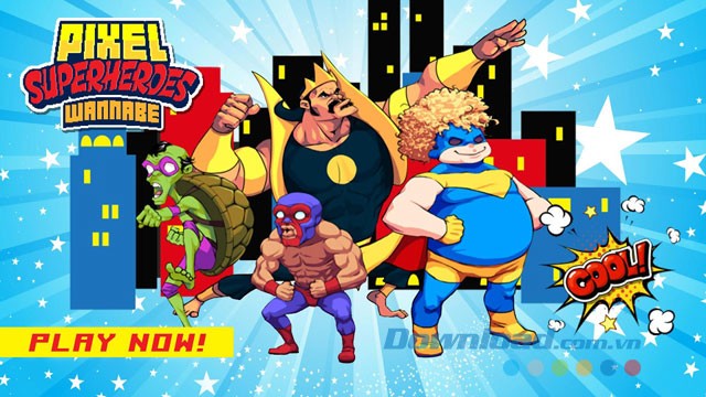 Giao diện chơi game Pixel Super Heroes trên Android