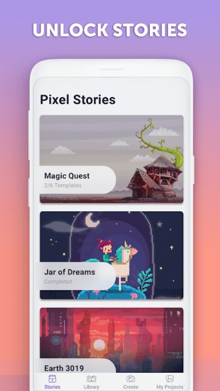 PixelArt có nhiều hình để mở khóa