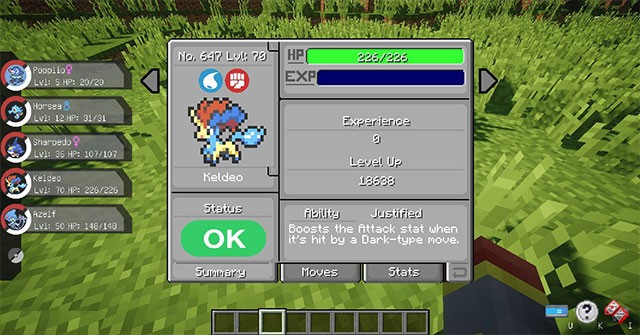 Các thiết lập cho Pixelmon Extras Mod