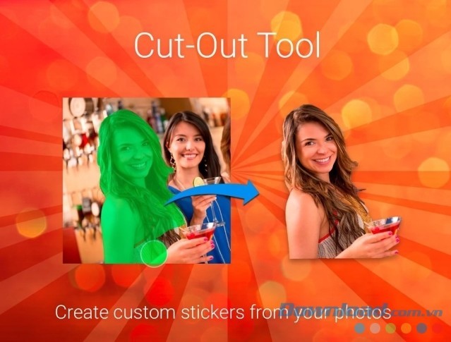 Chức năng cut-out giúp bạn cắt một đối tượng trên ảnh và di chuyển ra vị trí khác