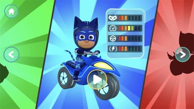 Game anh hùng PJ Mask đua xe truy đuổi tội phạm