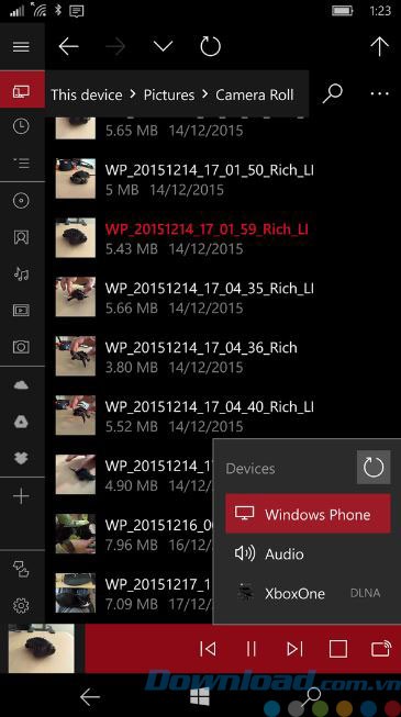 Phát nội dung từ điện thoại