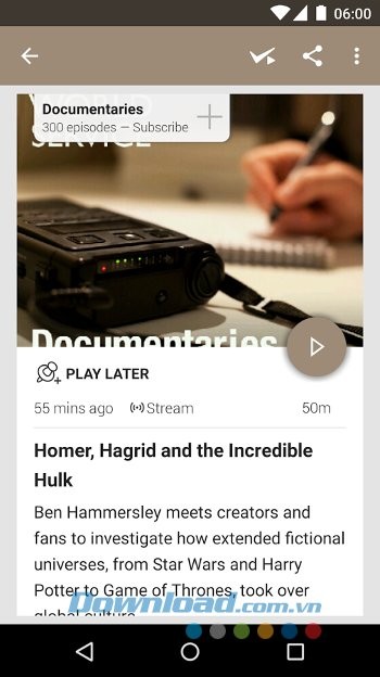 Giao diện ứng dụng Player FM