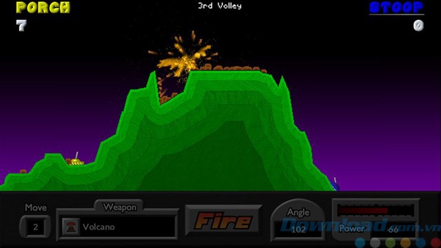 Giao diện game bắn tăng Pocket Tanks