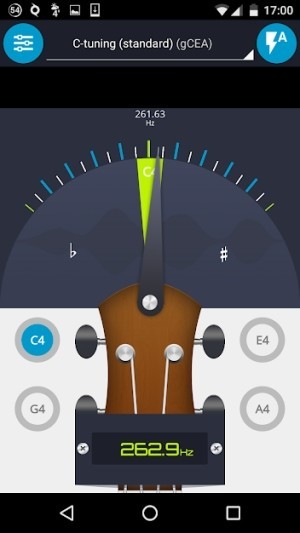 Chỉnh dây đàn Ukulele chính xác bằng ứng dụng Pocket Ukulele Tuner cho Android