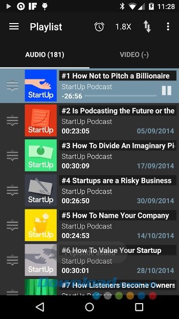 Nghe theo Playlist với Podcast Addict