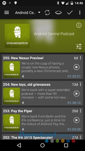 Nghe podcast từ các kênh yêu thích với Podcast Addict