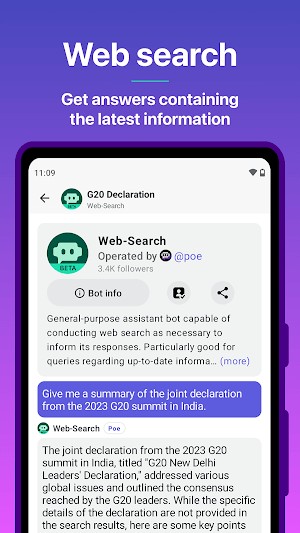 Nhận câu trả lời chứa các thông tin mới nhất