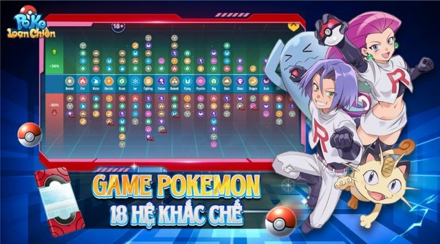 Hệ thống Pokémon được chia ra làm 18 hệ với tính khắc chế lẫn nhau
