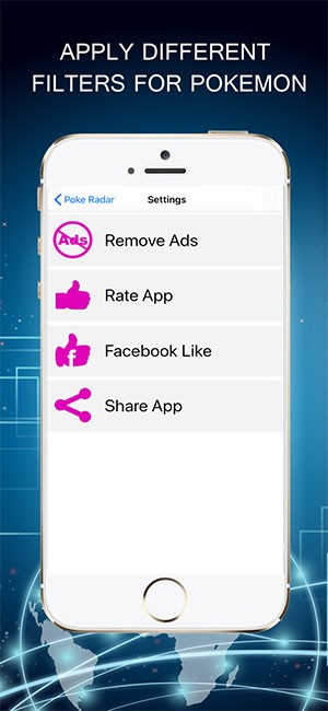 Thiết lập ứng dụng Poke Radar for iOS