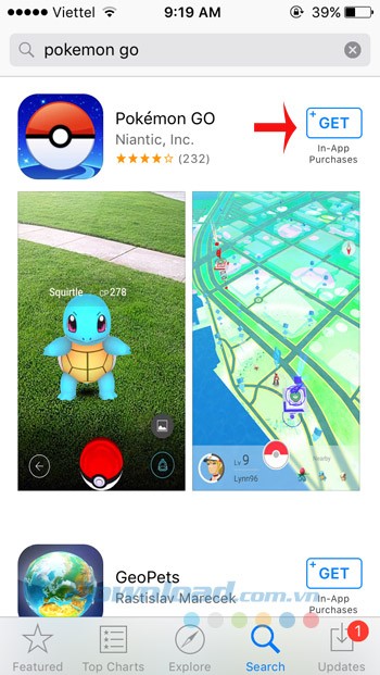 Cài đặt Pokémon Go