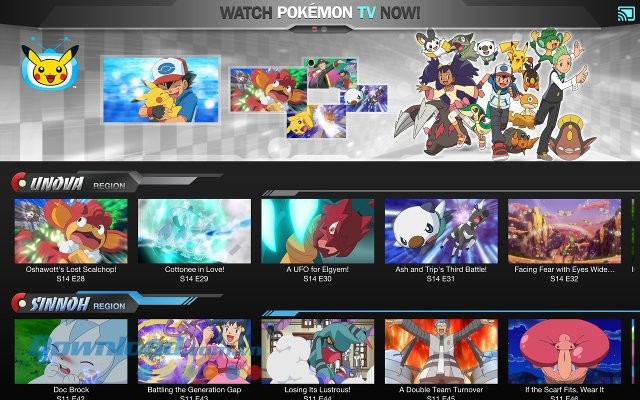 Ứng dụng xem phim Pokémon TV