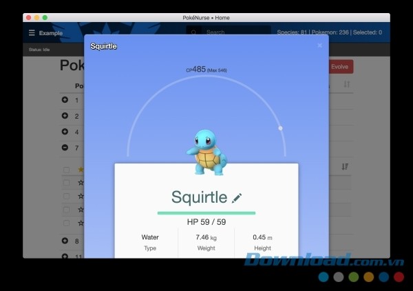 Kiểm tra các chỉ số Pokemon chi tiết với PokeNurse cho macOS