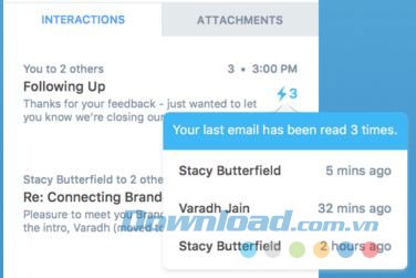 Thông tin về email đã gửi