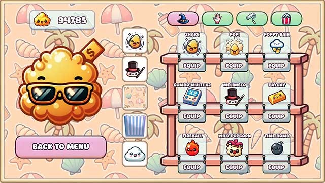 Có 9 loại Power để khám phá và thử nghiệm trong Popcorn Fever game