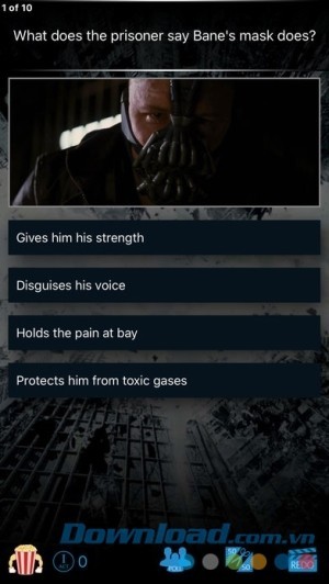 Câu hỏi đố vui trong PopcornTrivia cho iOS