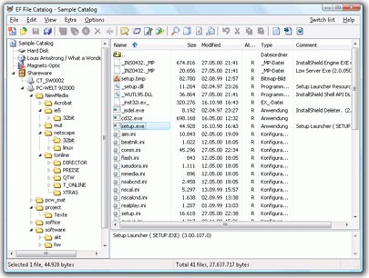 Portable EF File Catalog