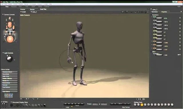 Giao diện chính của phần mềm tạo nhân vật hoạt hình 3D - Poser