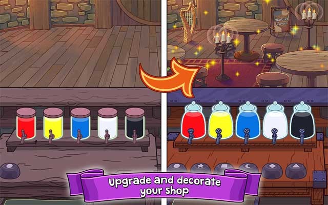 Nâng cấp và trang trí cửa hàng của bạn trong Potion Punch Android