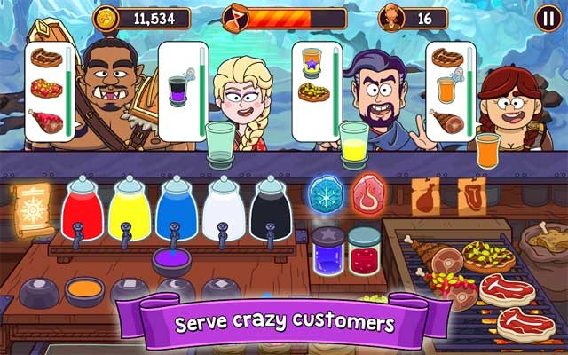 Phục vụ những khách hàng kỳ quặc trong game Potion Punch for Android